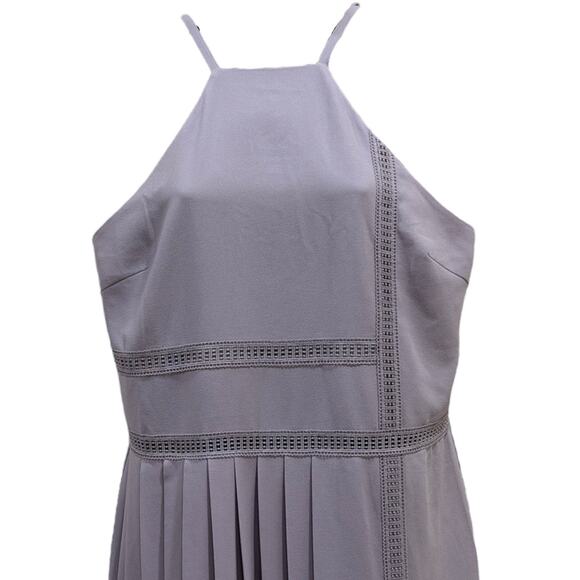 Ted Baker Camylie Lace Insert Asymmetric Pleat Midi Dress - Picture 7 of 7